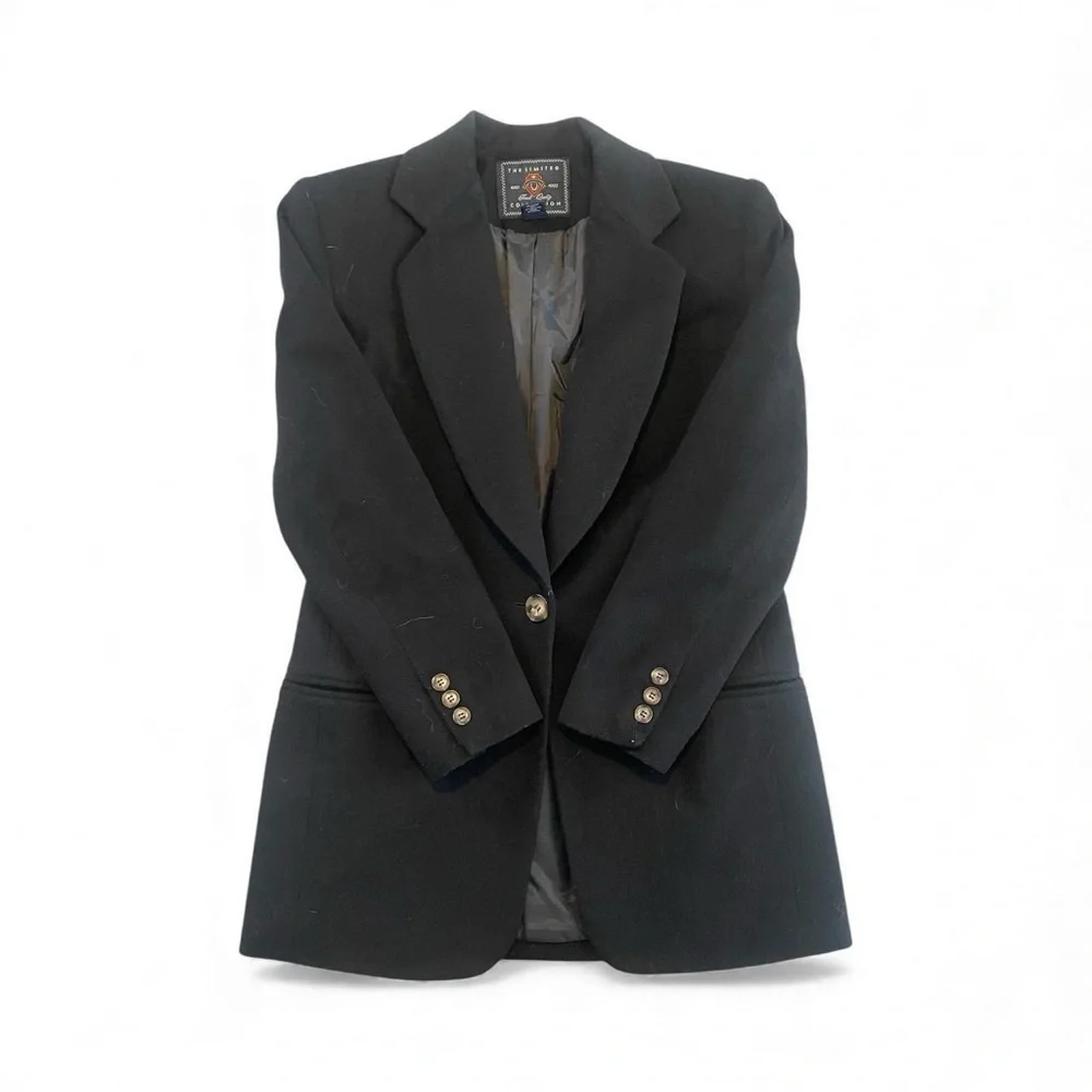Vintage Wool‎ Blend Blazer Women’s Black Lined Size XS by Limited Collection